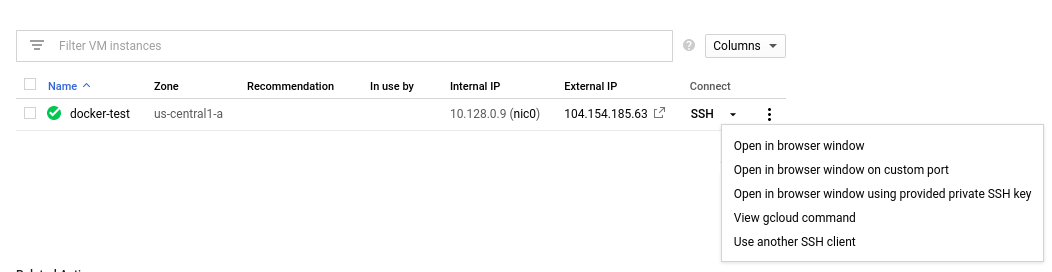 SSH to VM step 1